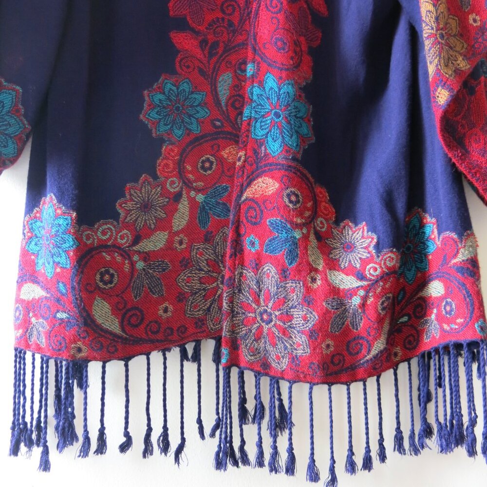 Time For Me Viscose Bohemian Floral Cardigan Kimono Top Size 2X( Fits Size S/M) - Picture 5 of 14